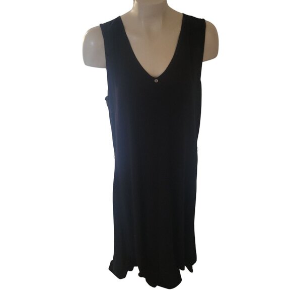 J. Jill Black Sleeveless Long Stretch Dress LT Tall black‎ slinky summer - Picture 1 of 7
